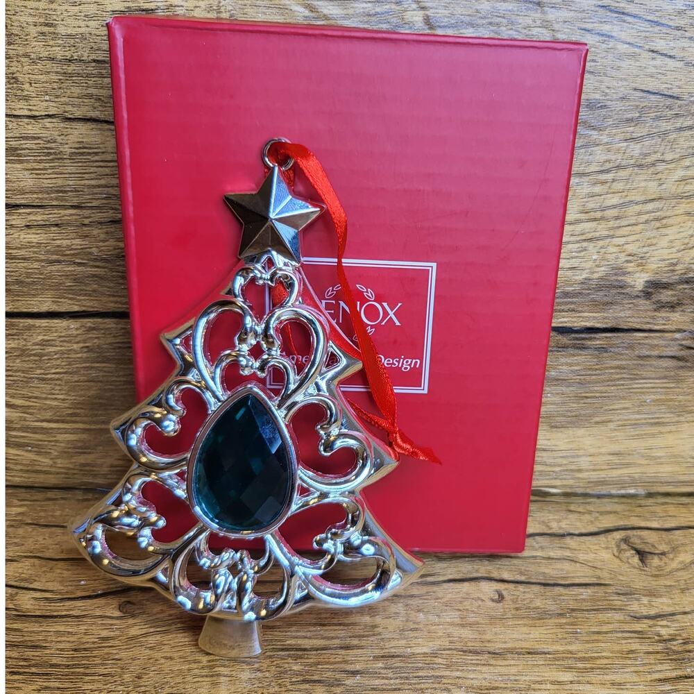 Lenox bejeweled Silverplated Christmas Tree Ornament